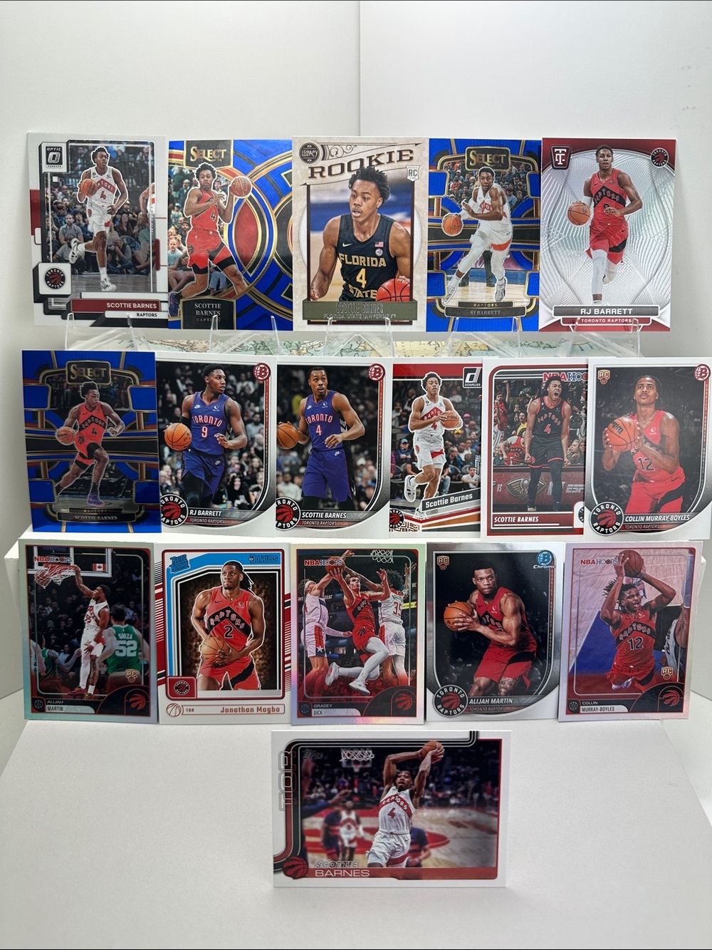 Raptors Scottie Barnes rookie card w/ RJ Barrett & teammates lot of 17